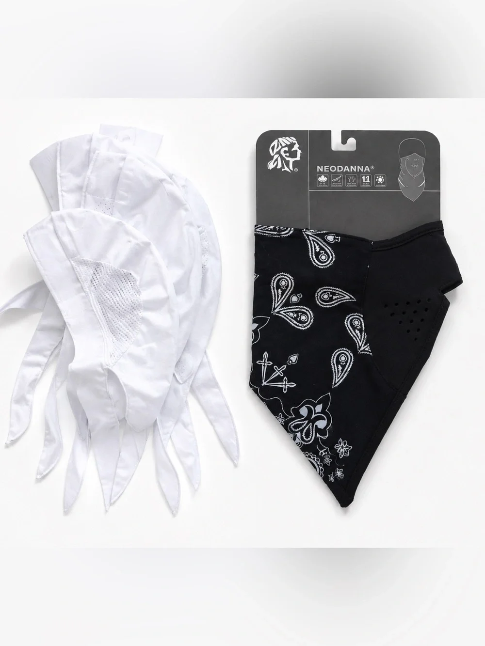Face bandana and 6 skull caps NWT